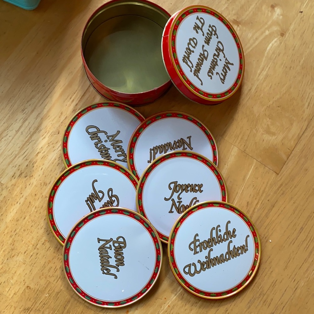 Vintage Set Of Six Alcohol Proof Drink Coasters